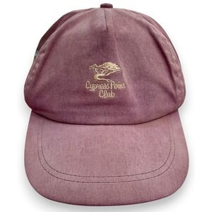 Vintage Cypress Point Club Golf Hat Cap Red Leather Strap Back Pebble Beach